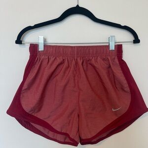 Nike Red Athletic Shorts Dri-FIT Tempo Mid-Rise Running Shorts